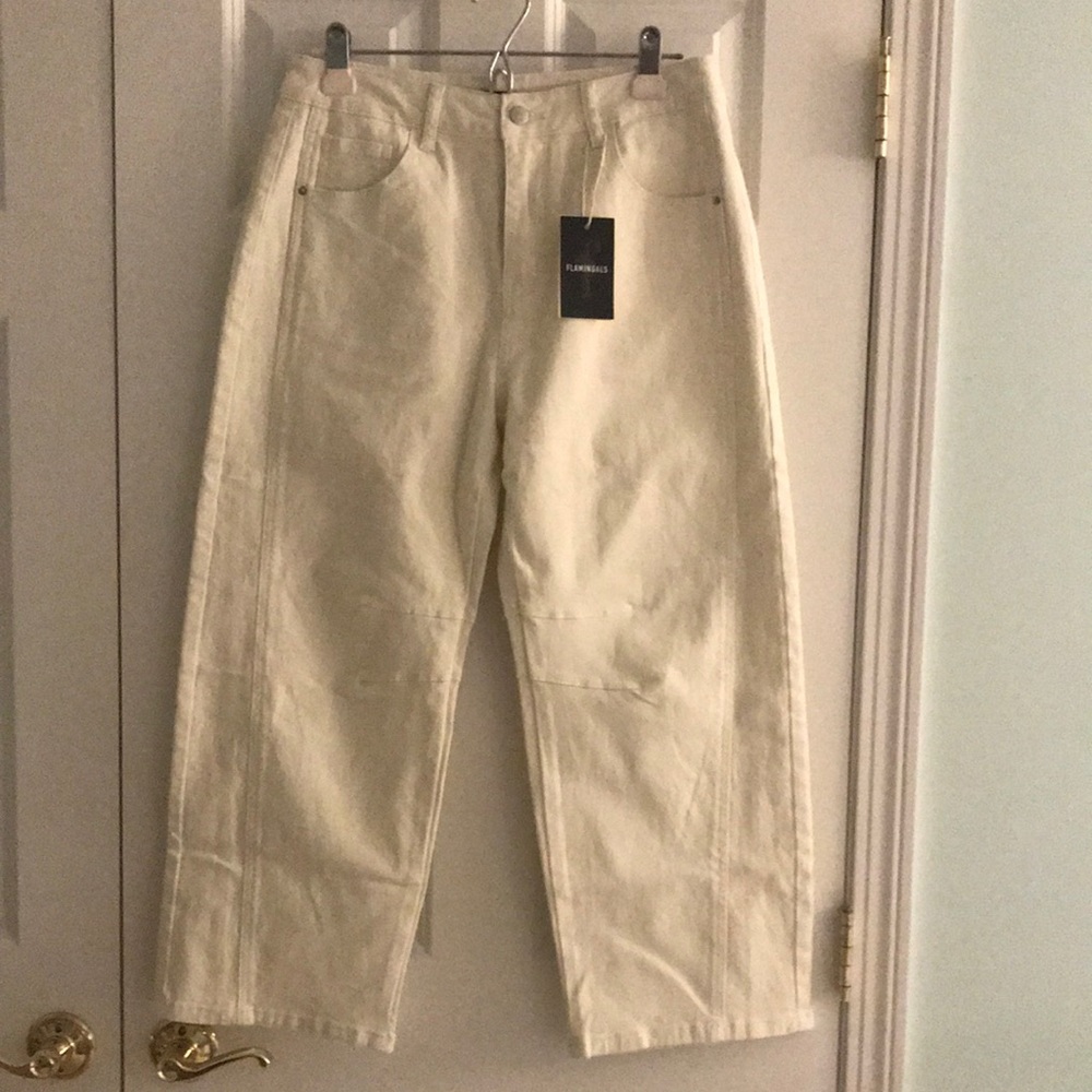 New Flamingals Ivory High Waisted Jeans Pants 29